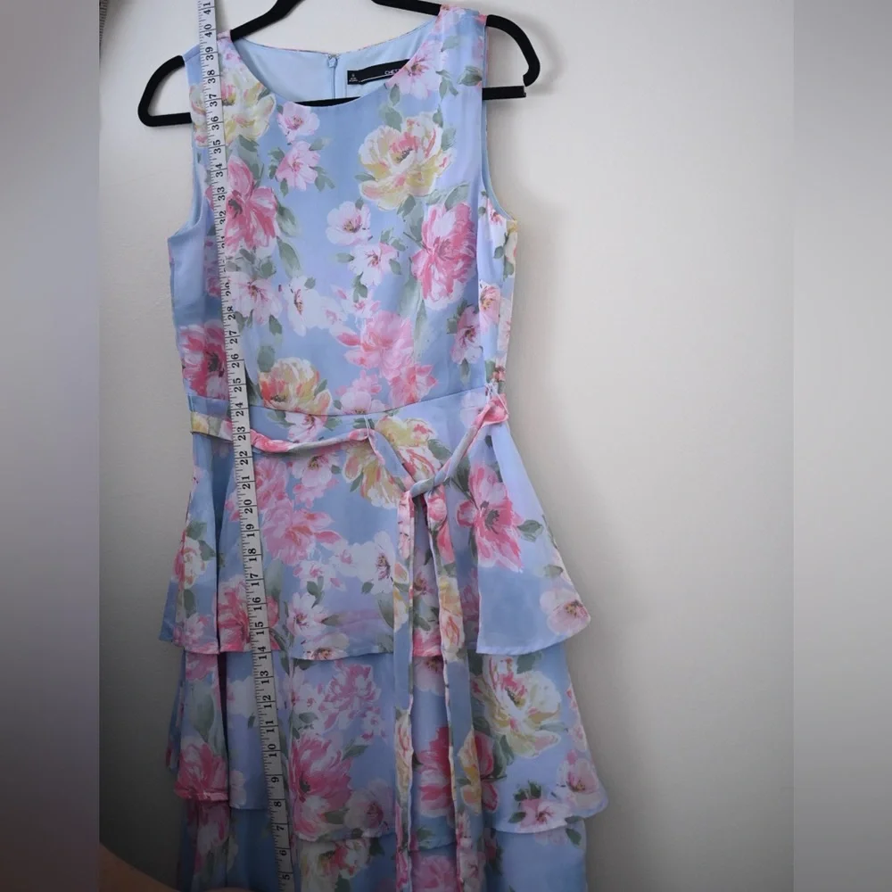 Womens Sz 6 Floral Tiered Midi-Dress - Chetta B - NWOT Pastel Easter - Picture 11 of 11